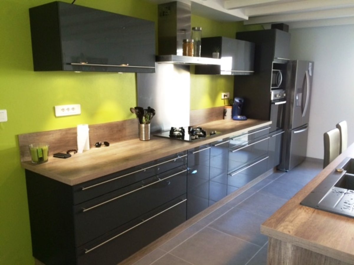 Rénovation cuisine sur mesure Light + Anthracite Majestic Brillant