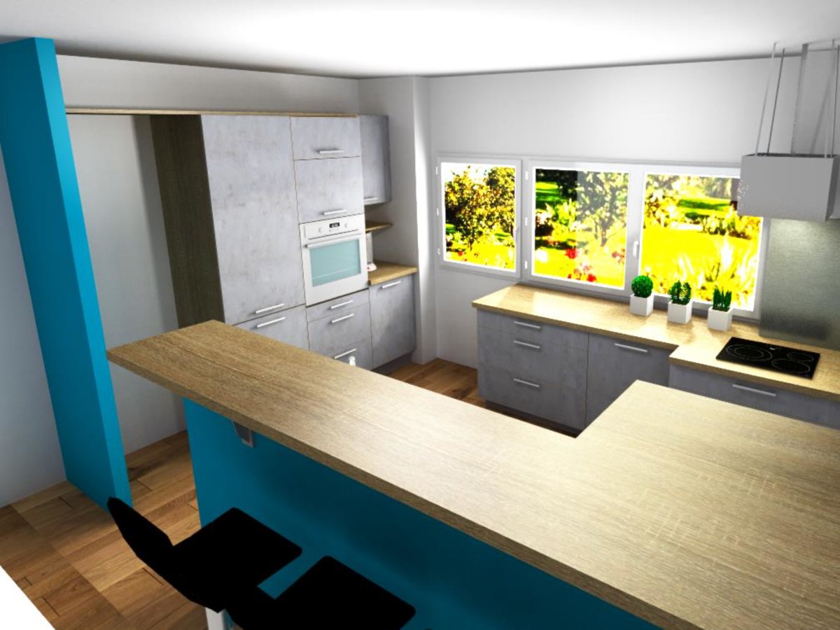 Cuisine 3d sur mesure Label Béton Clair