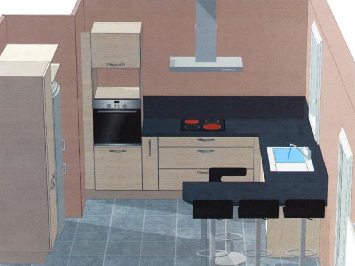 Cuisine 3D sur mesure Trend + Chêne vieilli