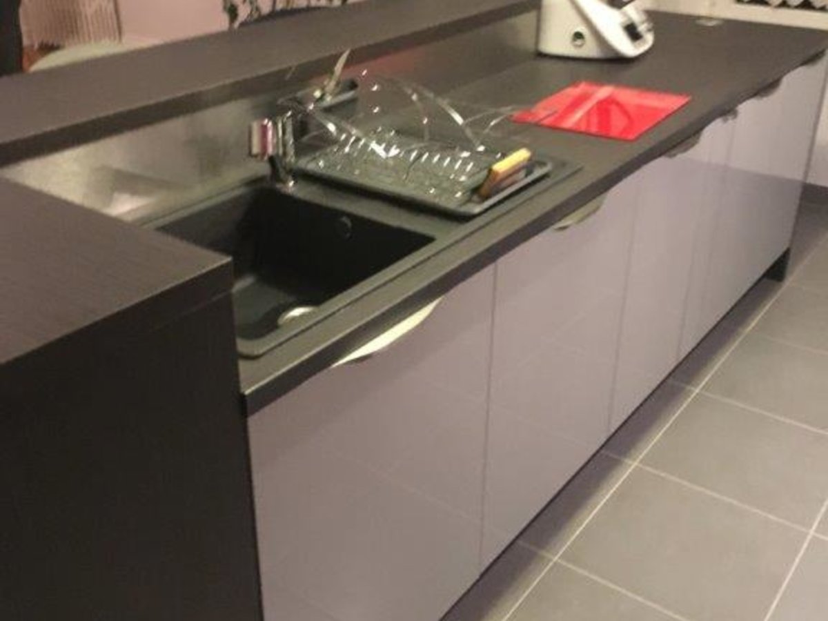 Cuisine avant-après sur mesure Light + Gris Clair Majestic Brillant