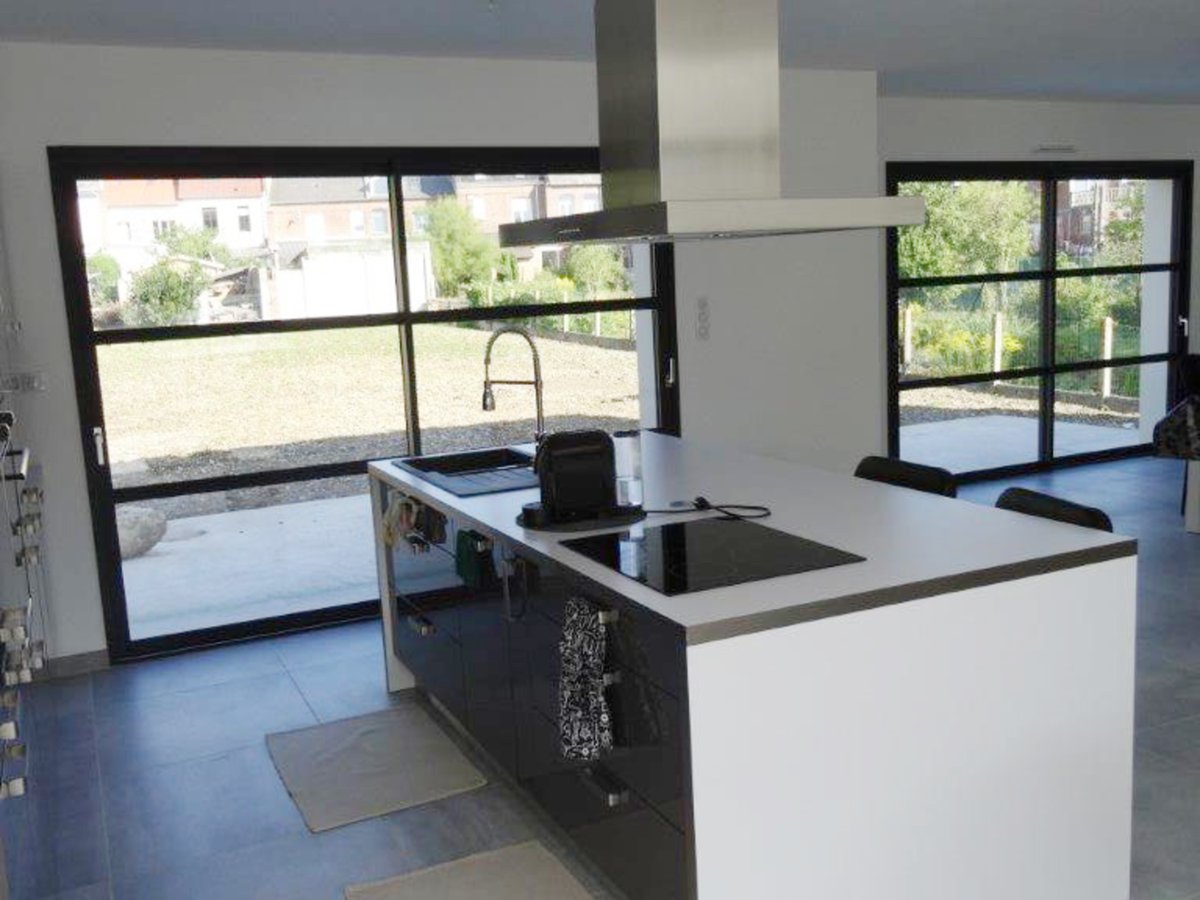 Rénovation cuisine sur mesure Light + Anthracite Majestic Brillant