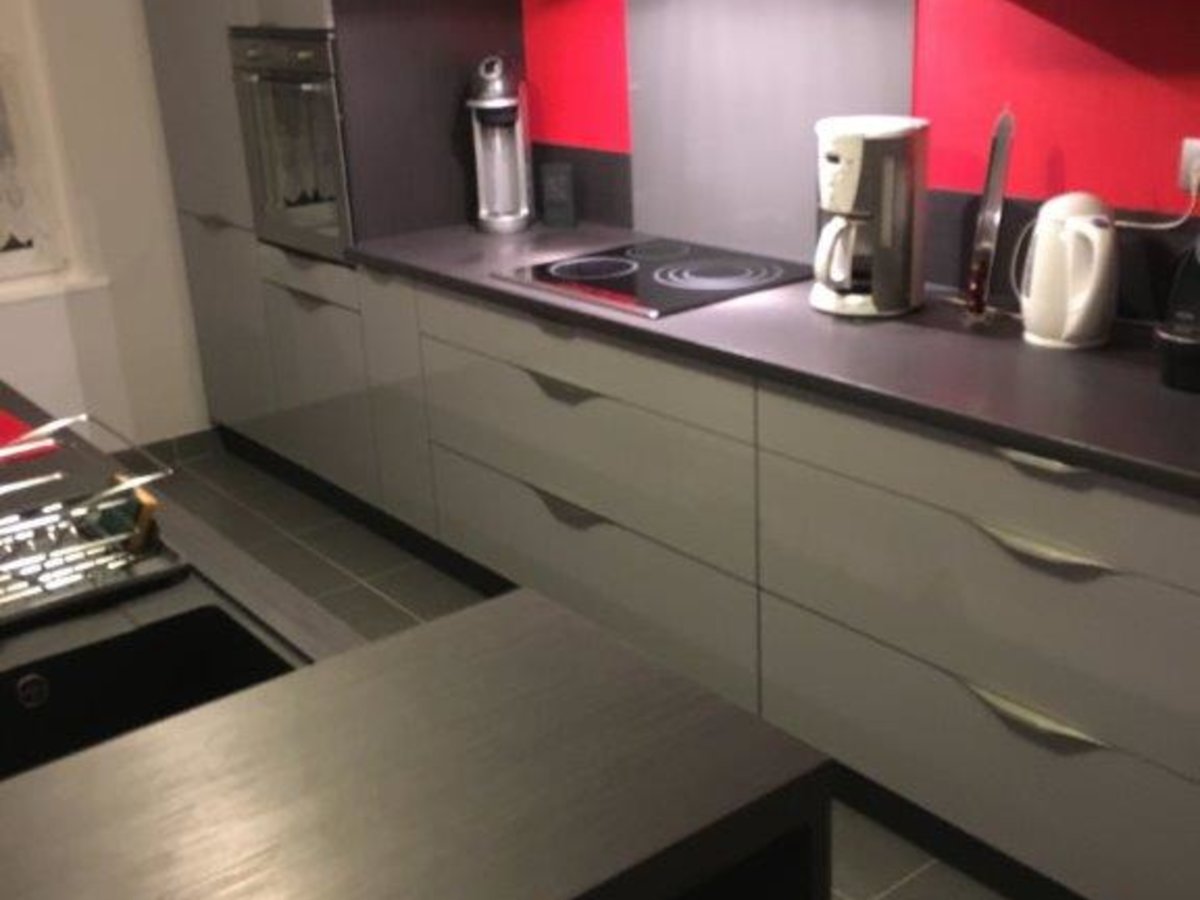 Rénovation cuisine sur mesure Light + Gris Clair Majestic Brillant