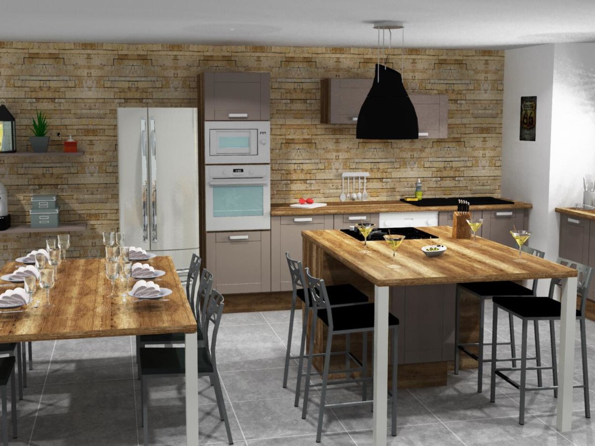 Cuisine 3d sur mesure Trend Cube Cinnamon