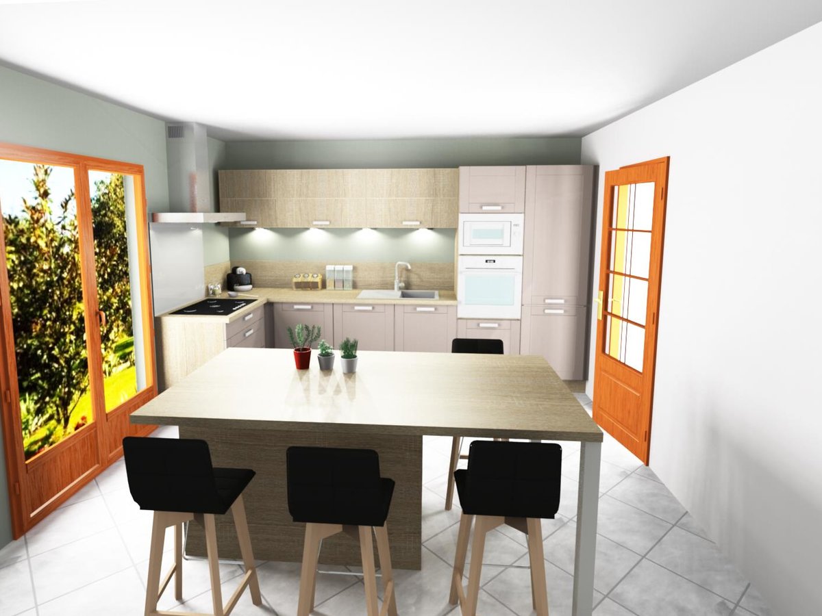 Cuisine 3d sur mesure Trend Cinnamon et Chêne Timber