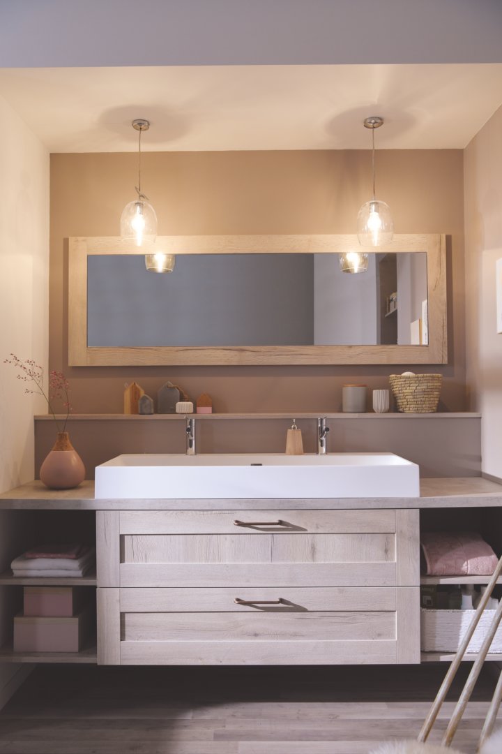 Miroir sur mesure cadre bois havana oak