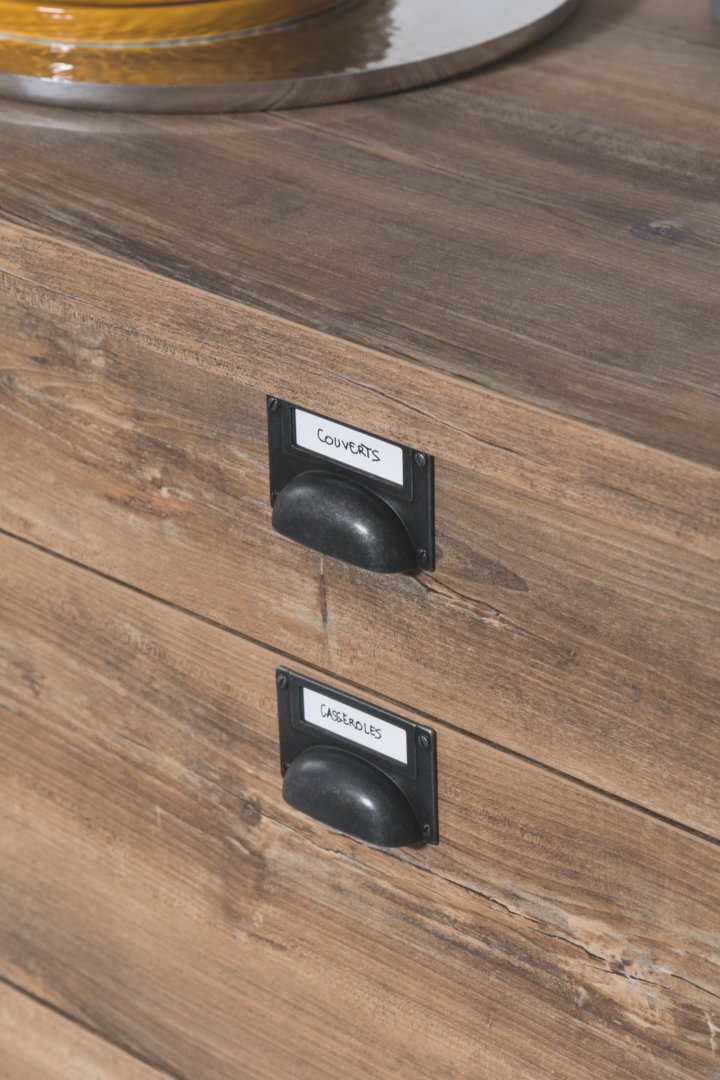 poignées étiquette cuisine en bois