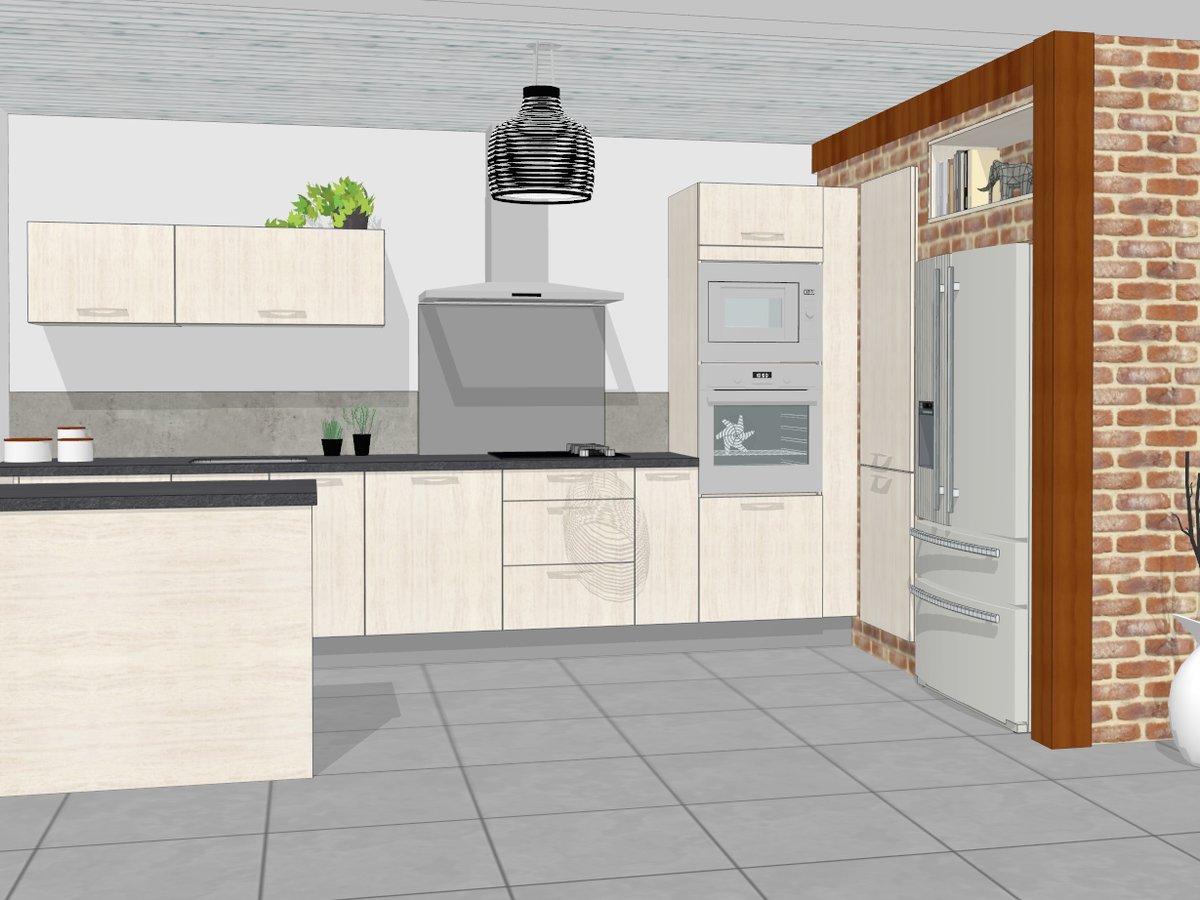 Cuisine 3d sur mesure Trend Chêne Vieilli Brossé