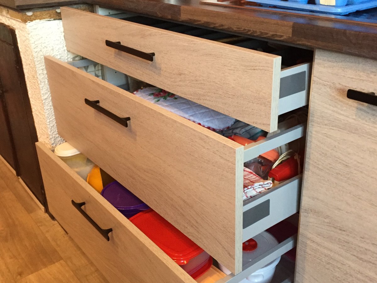 Cuisine avant-après sur mesure Trend + Chêne vieilli