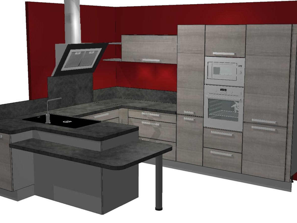 Cuisine 3D sur mesure Trend + Chêne vieilli