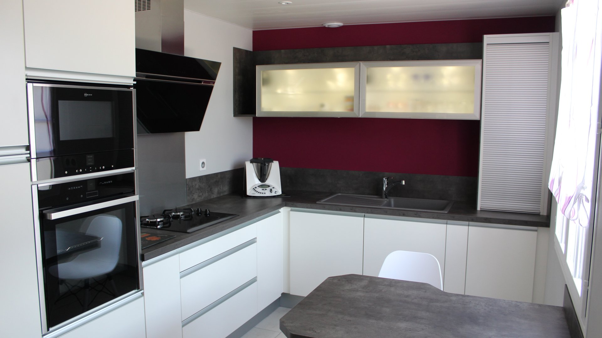 Cuisine équipée sur mesure Color Jet Laqué Blanc