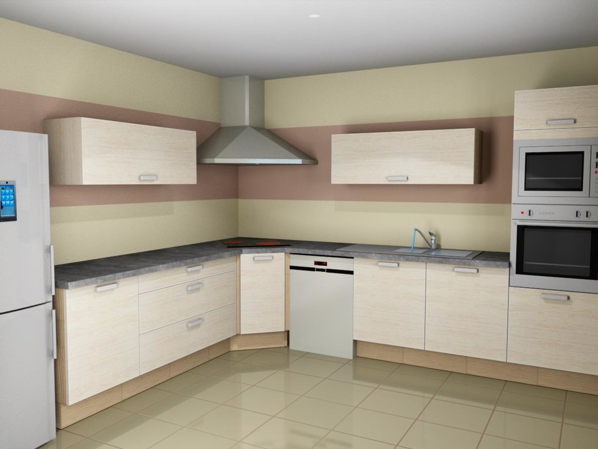 Cuisine avant-après sur mesure Vega + Chêne vieilli brossé et Trend + Chêne vieilli