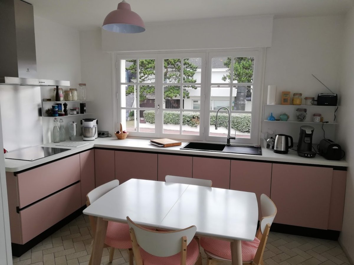 Cuisine équipée sur mesure Trend Blanc & Color Pétale de Rose