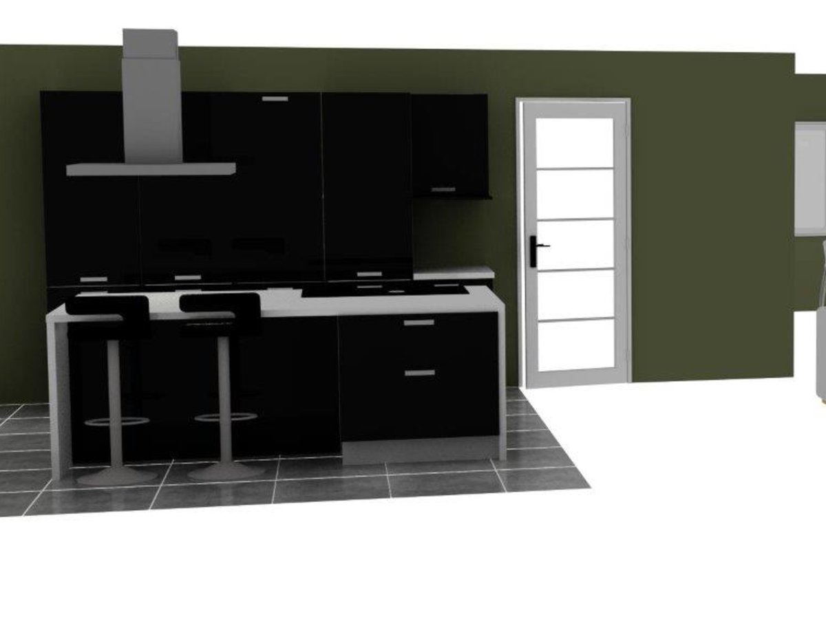 Cuisine 3D sur mesure Light + Anthracite Majestic Brillant