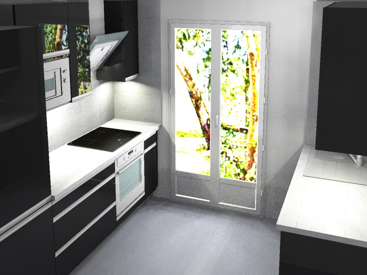 Cuisine 3D sur mesure Color Laqué quartz métal