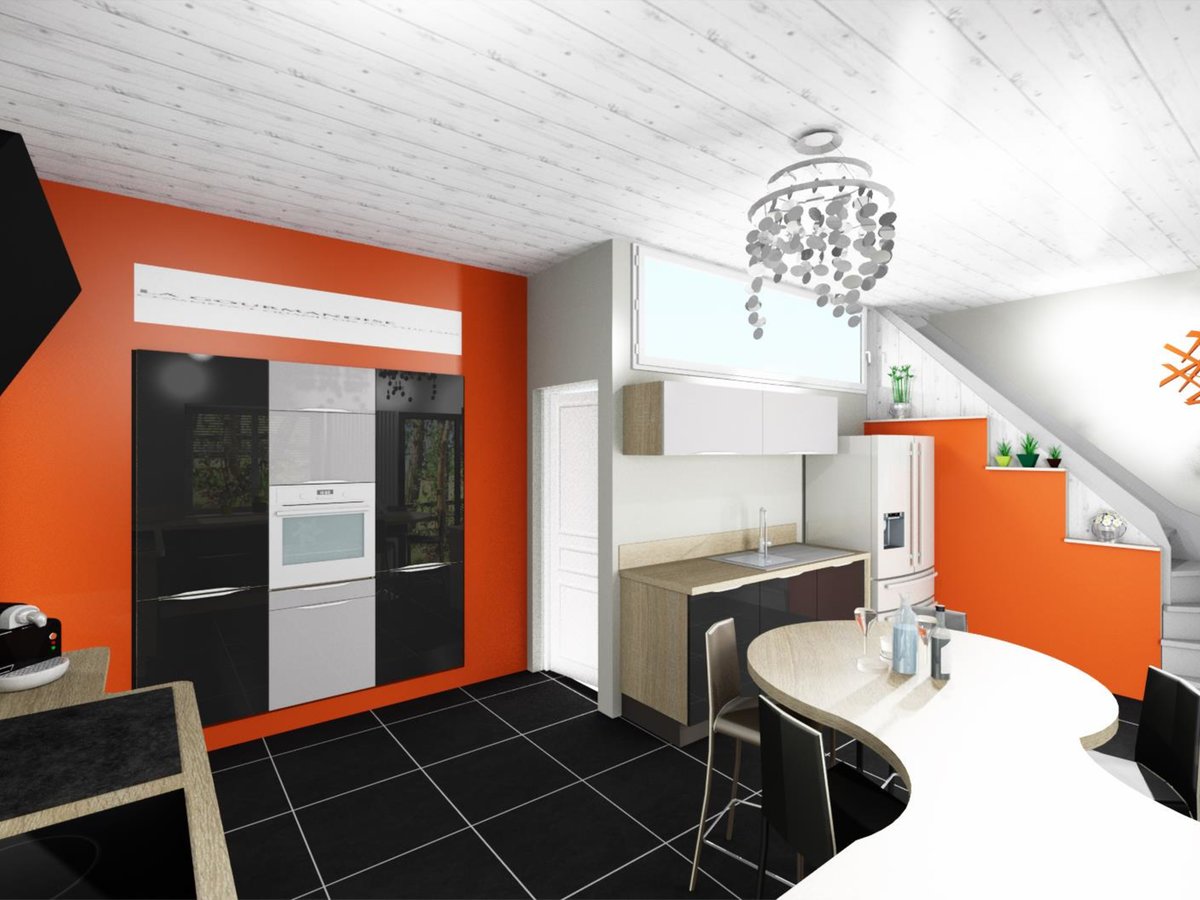 Cuisine 3D sur mesure Light + Gris Clair Majestic Brillant
