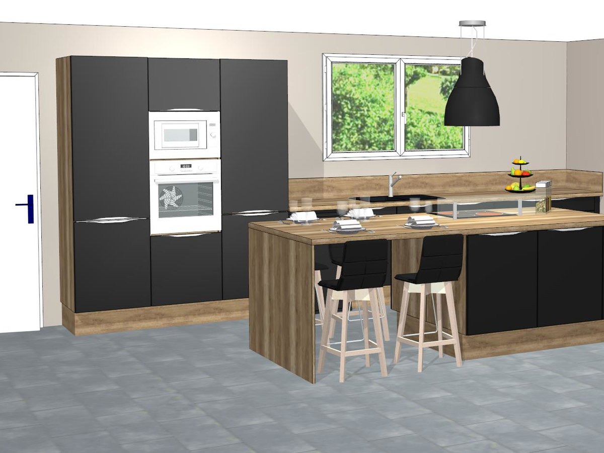 Cuisine 3d sur mesure Velvet Noir Soft
