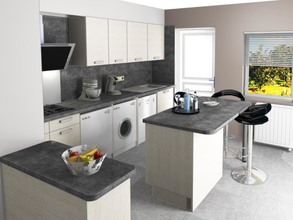 Cuisine 3d sur mesure Trend Chêne Sable Synchrone