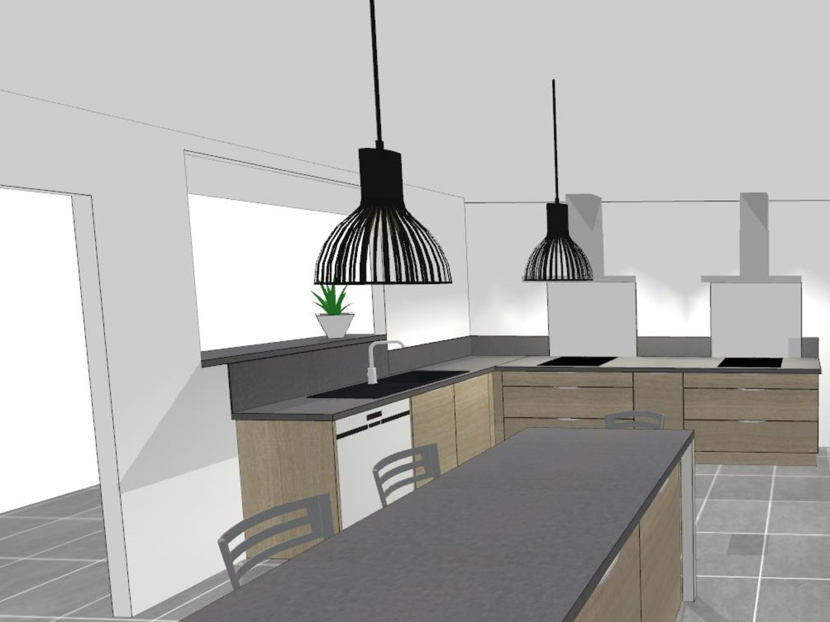 Cuisine 3d sur mesure Trend Chêne Vieilli Brossé