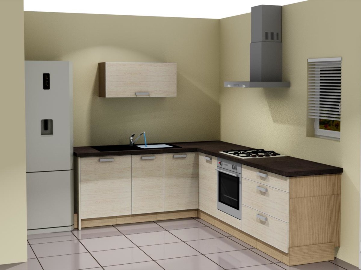 Cuisine 3D sur mesure Vega + Chêne vieilli brossé