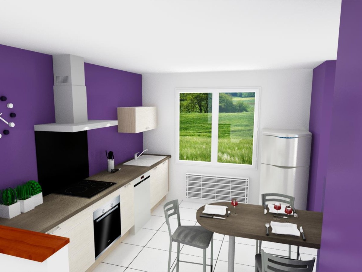 Cuisine 3D sur mesure Vega + Chêne vieilli brossé