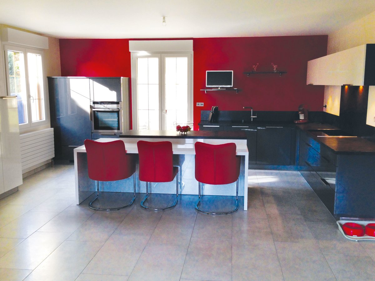 Rénovation cuisine sur mesure Light + Anthracite Majestic Brillant