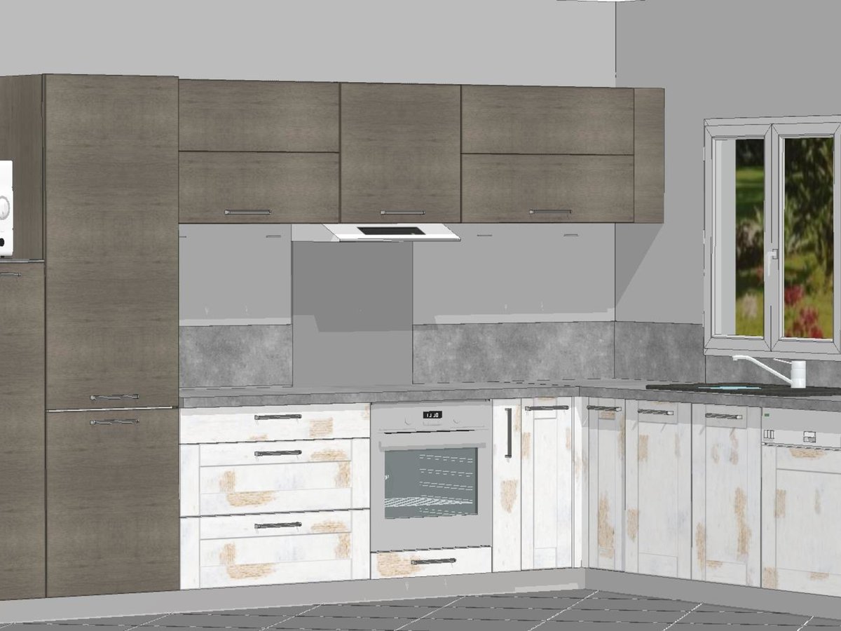 Cuisine 3D sur mesure Label Cube Chêne Usé