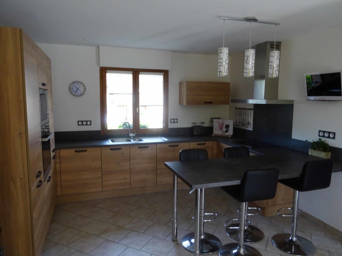 Rénovation cuisine sur mesure Trend + Chêne honey