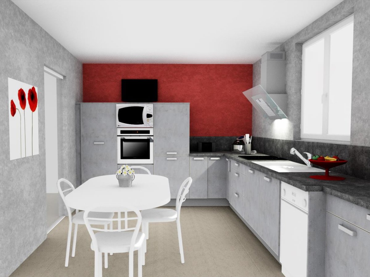 Cuisine 3D sur mesure Label Béton Clair