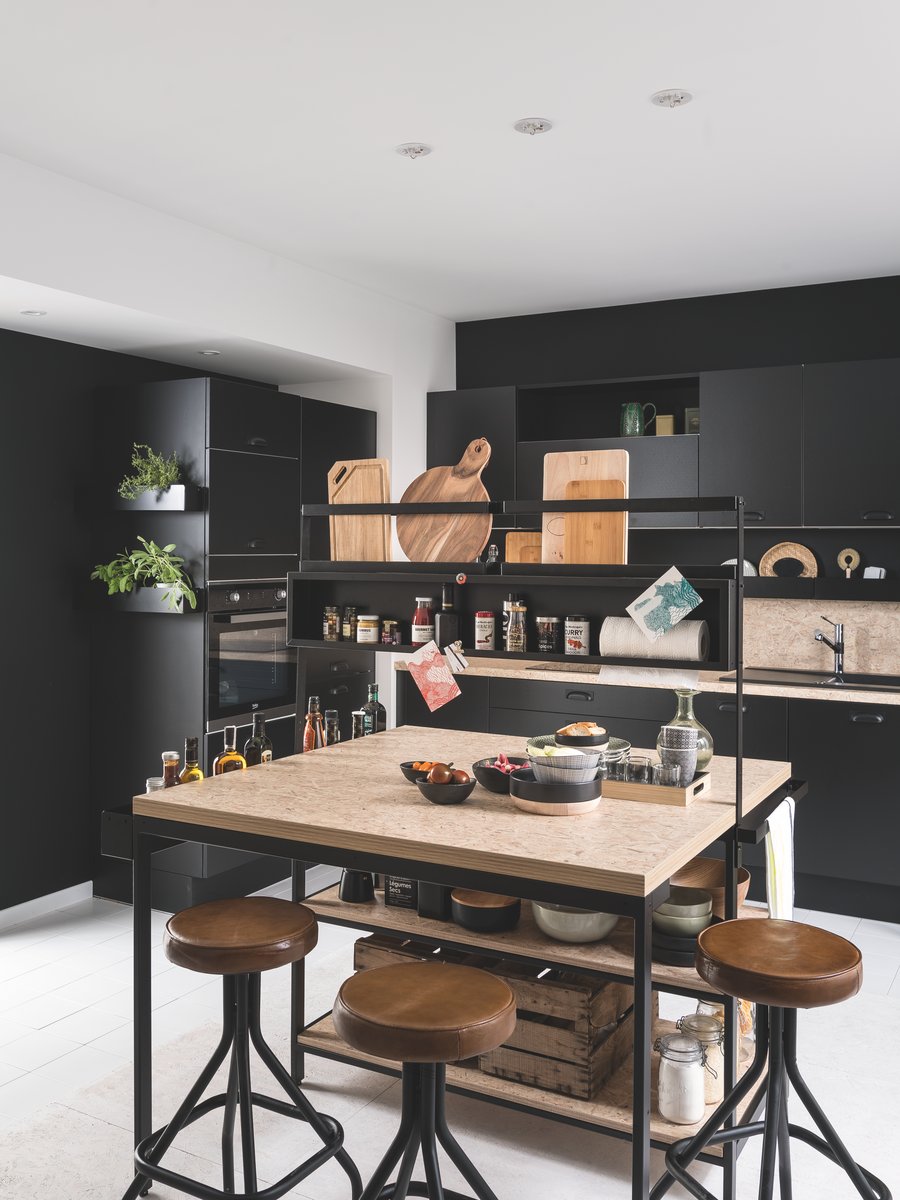 ilot style industriel cuisine