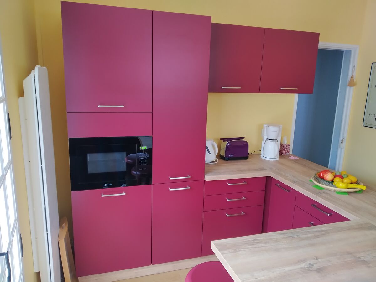 Cuisine avant-après sur mesure Color Laqué Rouge Tibet