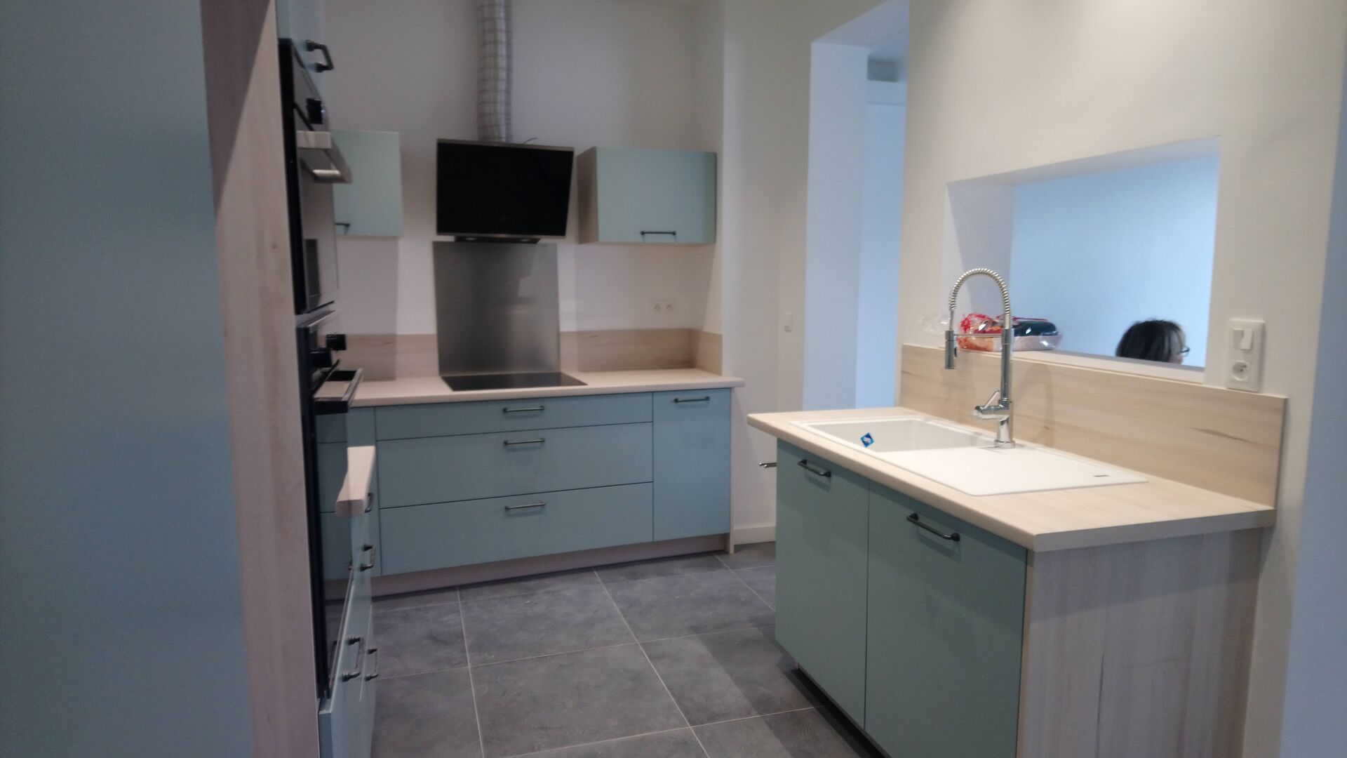 Cuisine équipée sur mesure Color Laqué Misty Blue