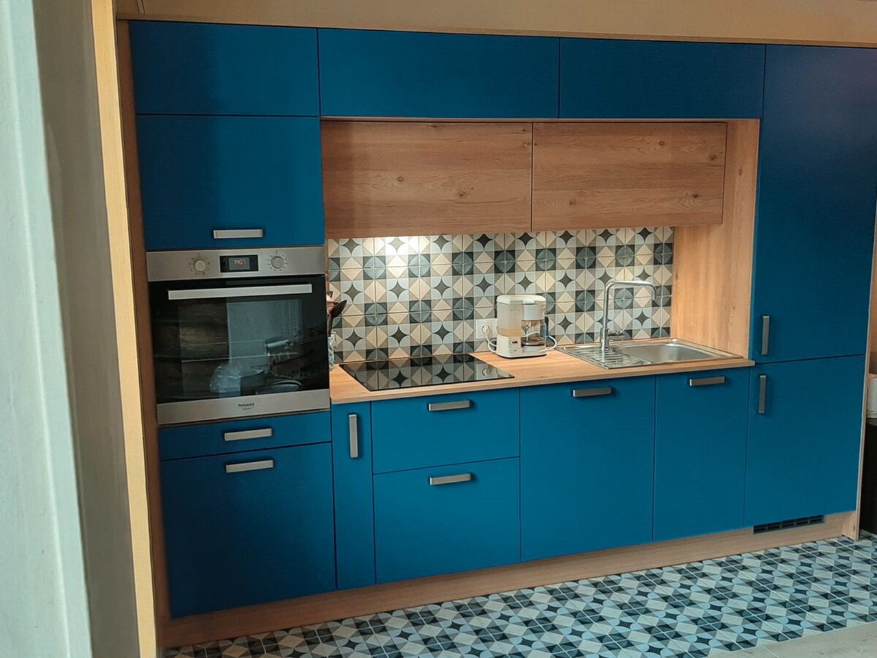 Rénovation cuisine équipée sur mesure Color Laqué River Blue