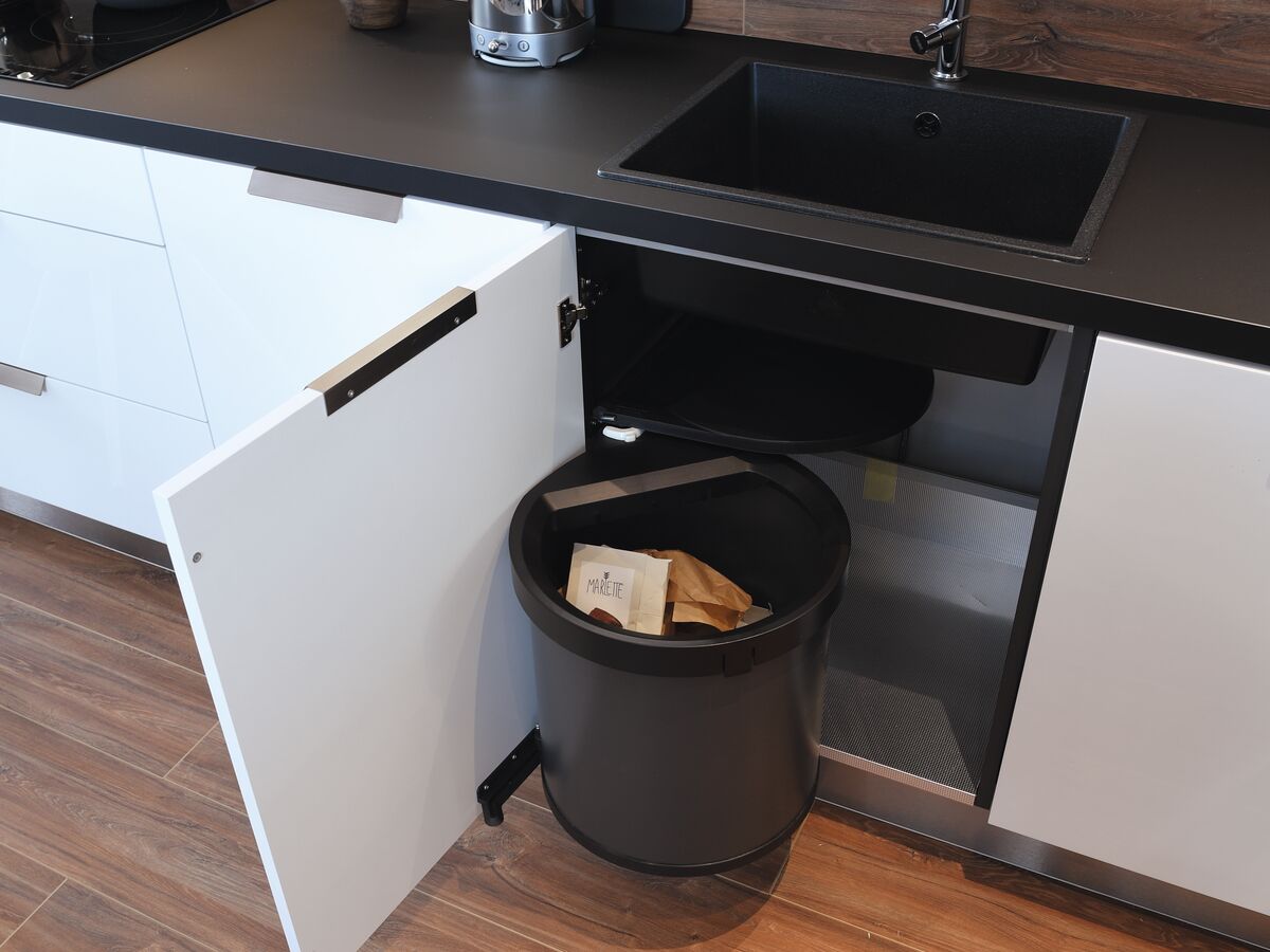 Meuble bas sous evier poubelle ronde