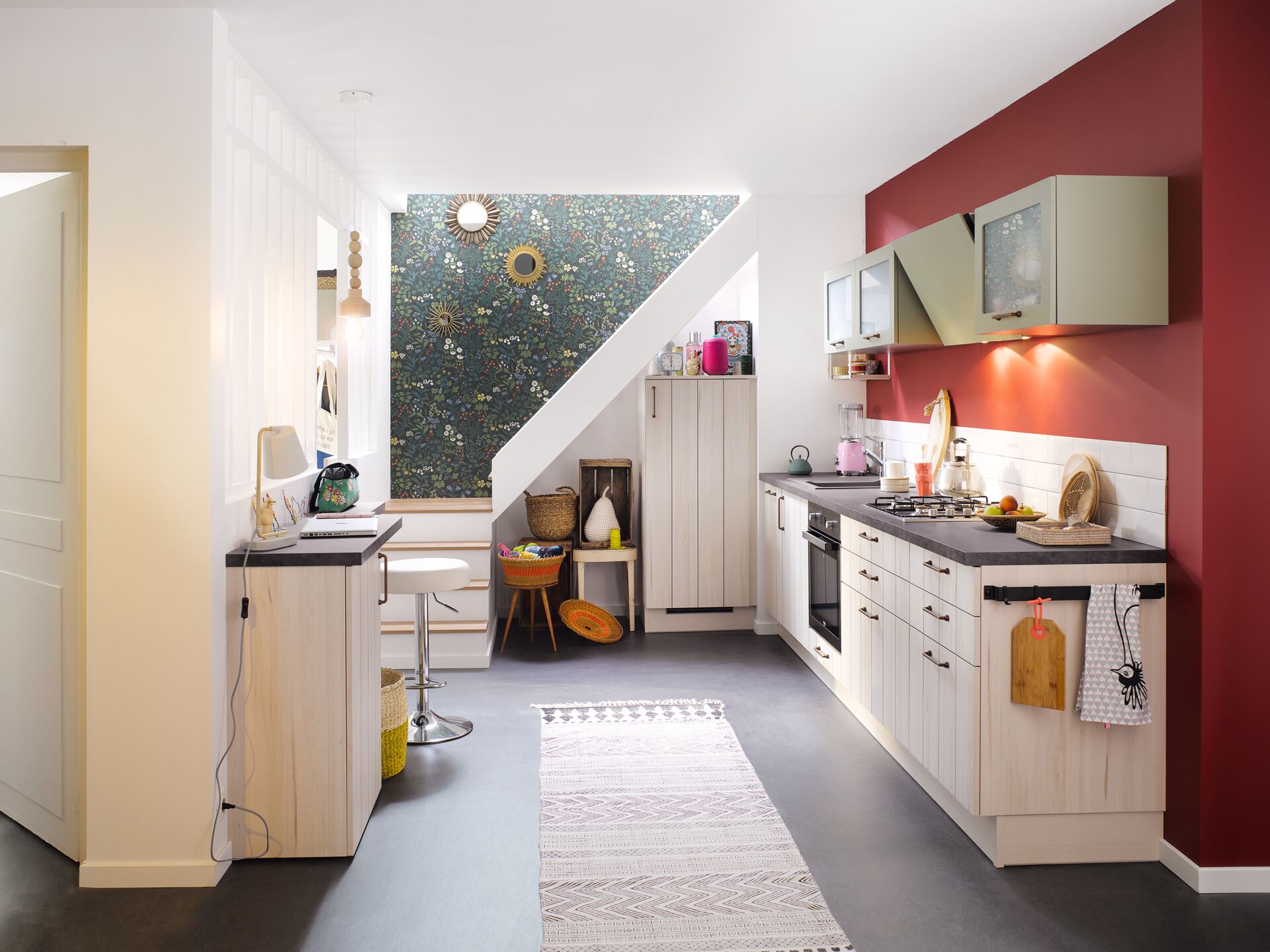 Cuisine effet pont de bateau bois