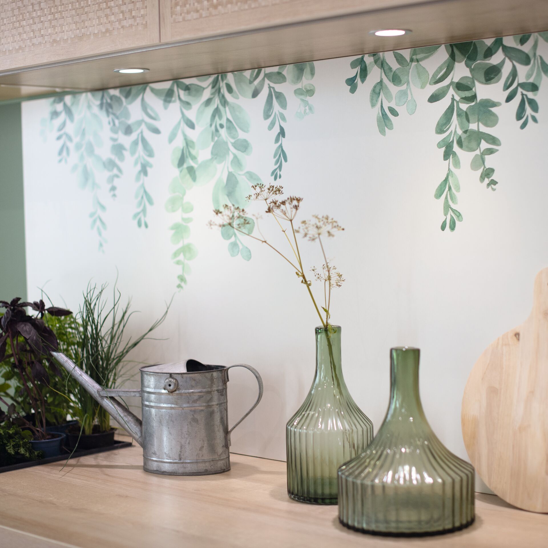 Crédence à impression motif végétal