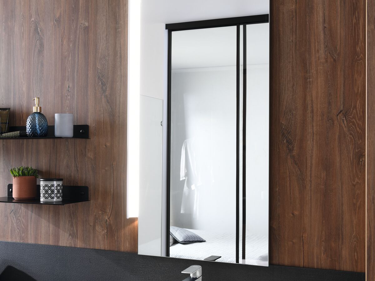 Miroir sur mesure lumineux salle de bain osani oak