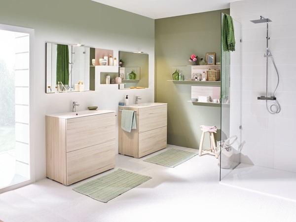 Meuble de salle de bains design - SQUARE blanc - Cuisinella