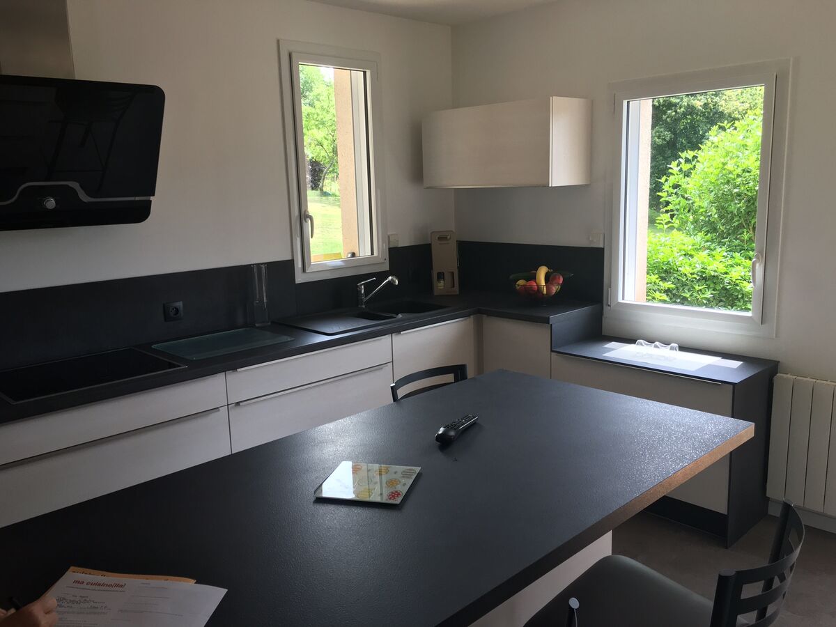 Cuisine avant-après sur mesure Trend Pannacotta mat