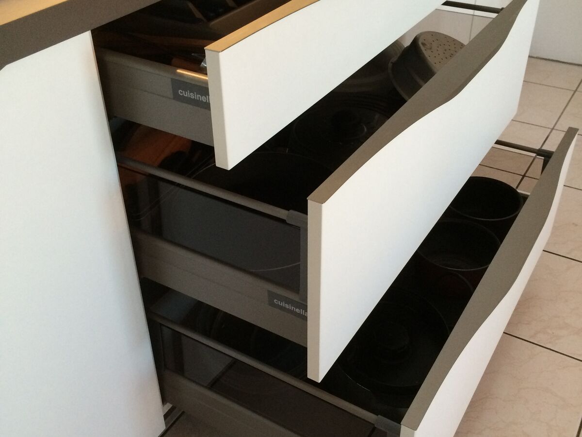 Cuisine avant-après sur mesure Trend + Blanc Mat