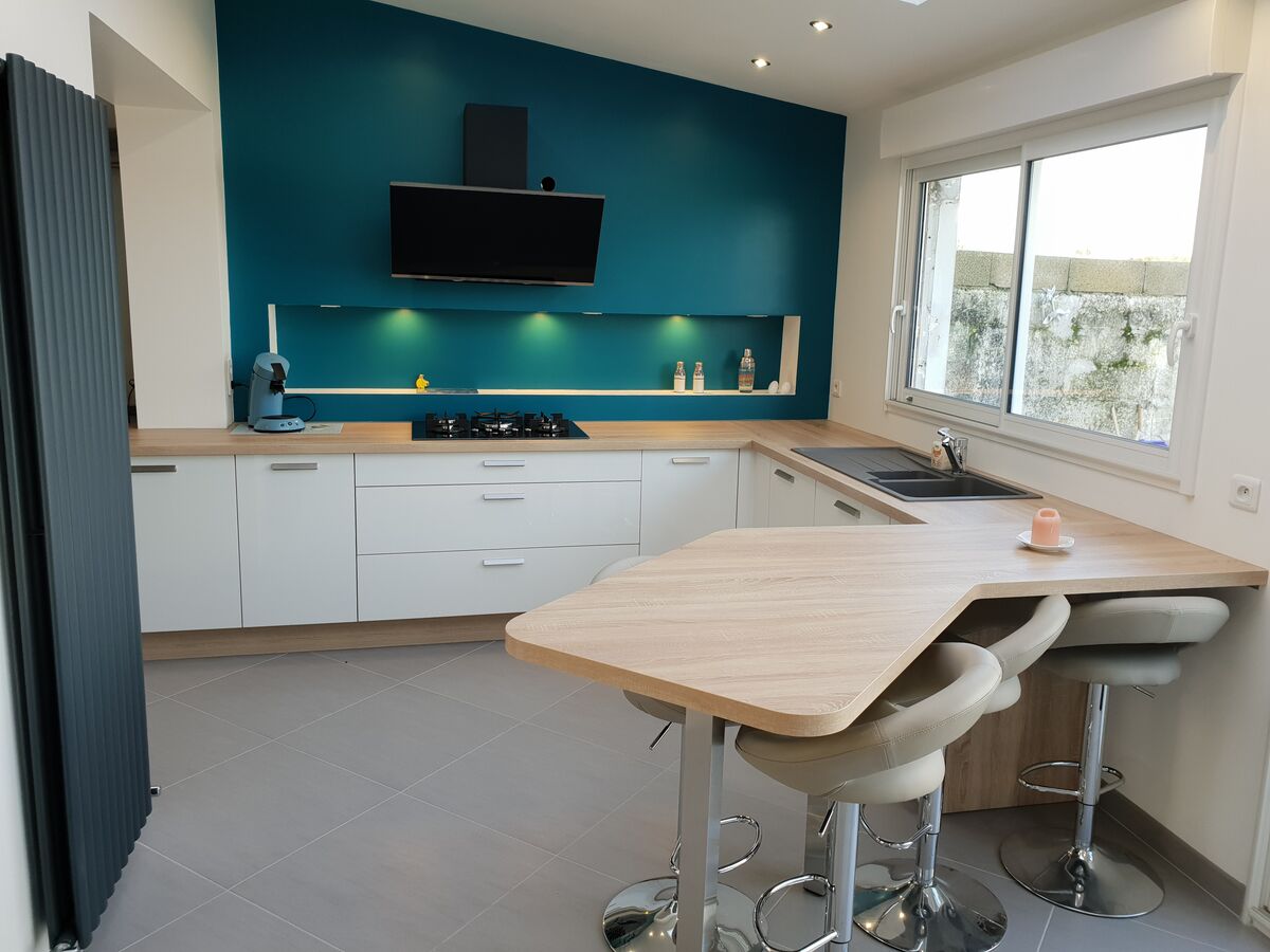 Cuisine avant-après sur mesure Light Blanc brillant