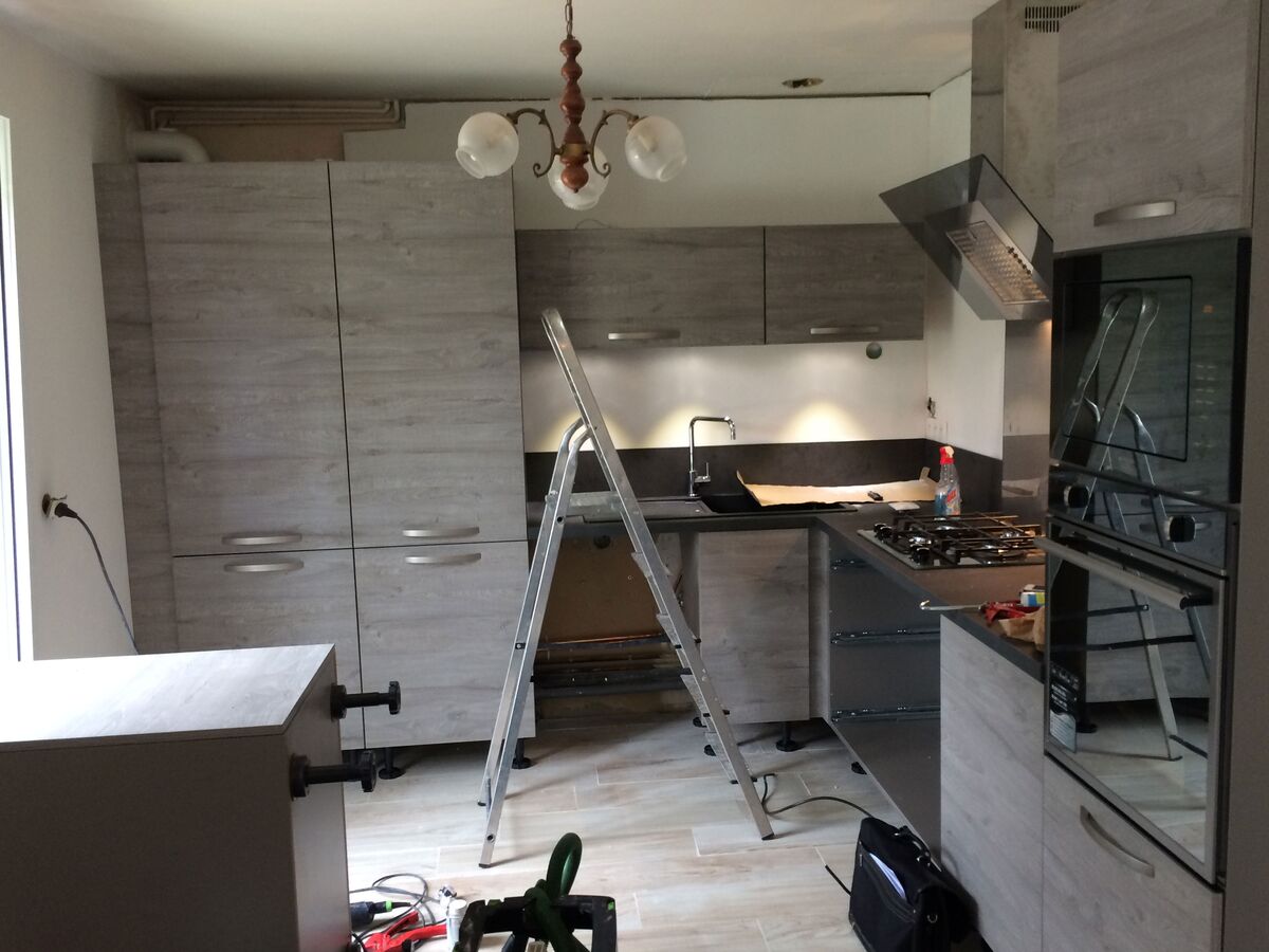 Cuisine avant-après sur mesure Label Chêne Sable Synchrone