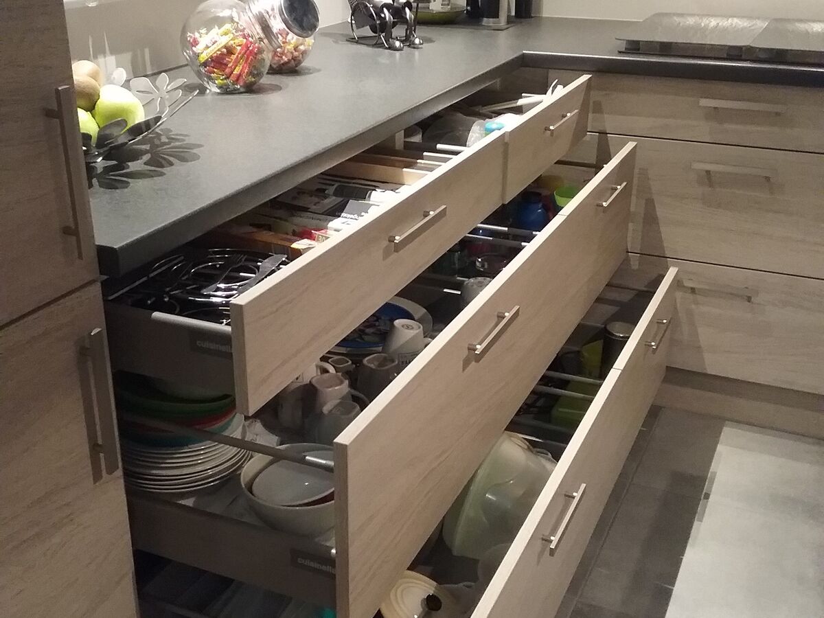 Cuisine avant-après sur mesure Trend Nordic Spirit et Light Blanc Brillant