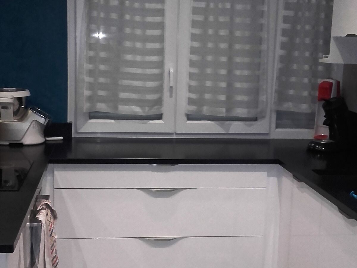 Cuisine avant-après sur mesure Light Blanc brillant