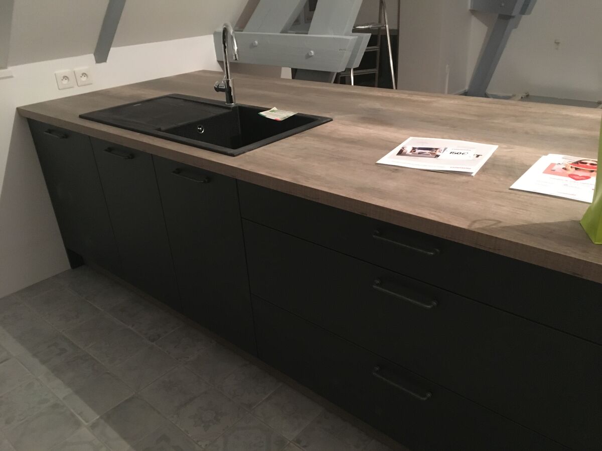 Cuisine avant-après sur mesure Label Métal Brossé