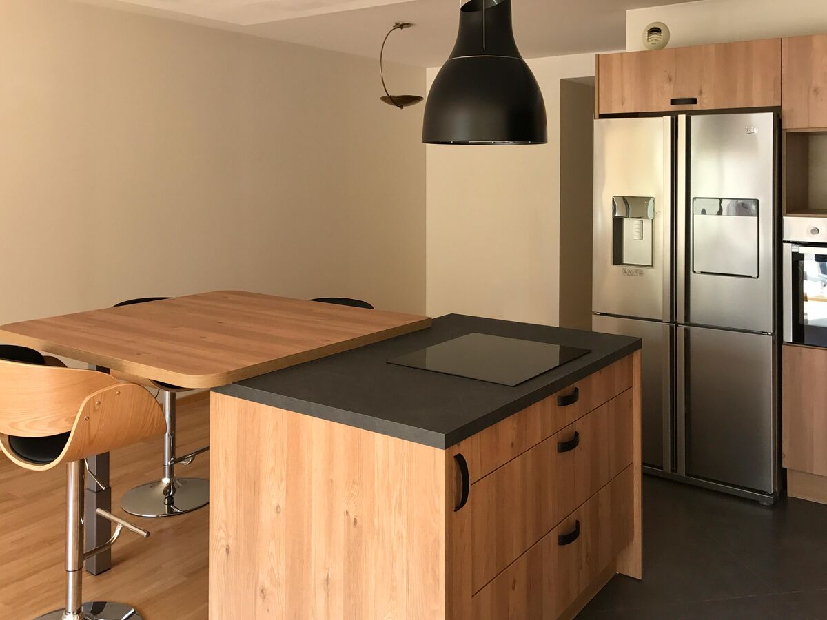 Rénovation cuisine sur mesure Trend + Chêne honey