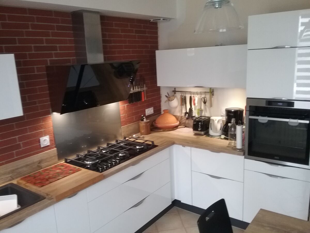 Cuisine avant-après sur mesure Light Blanc Brillant