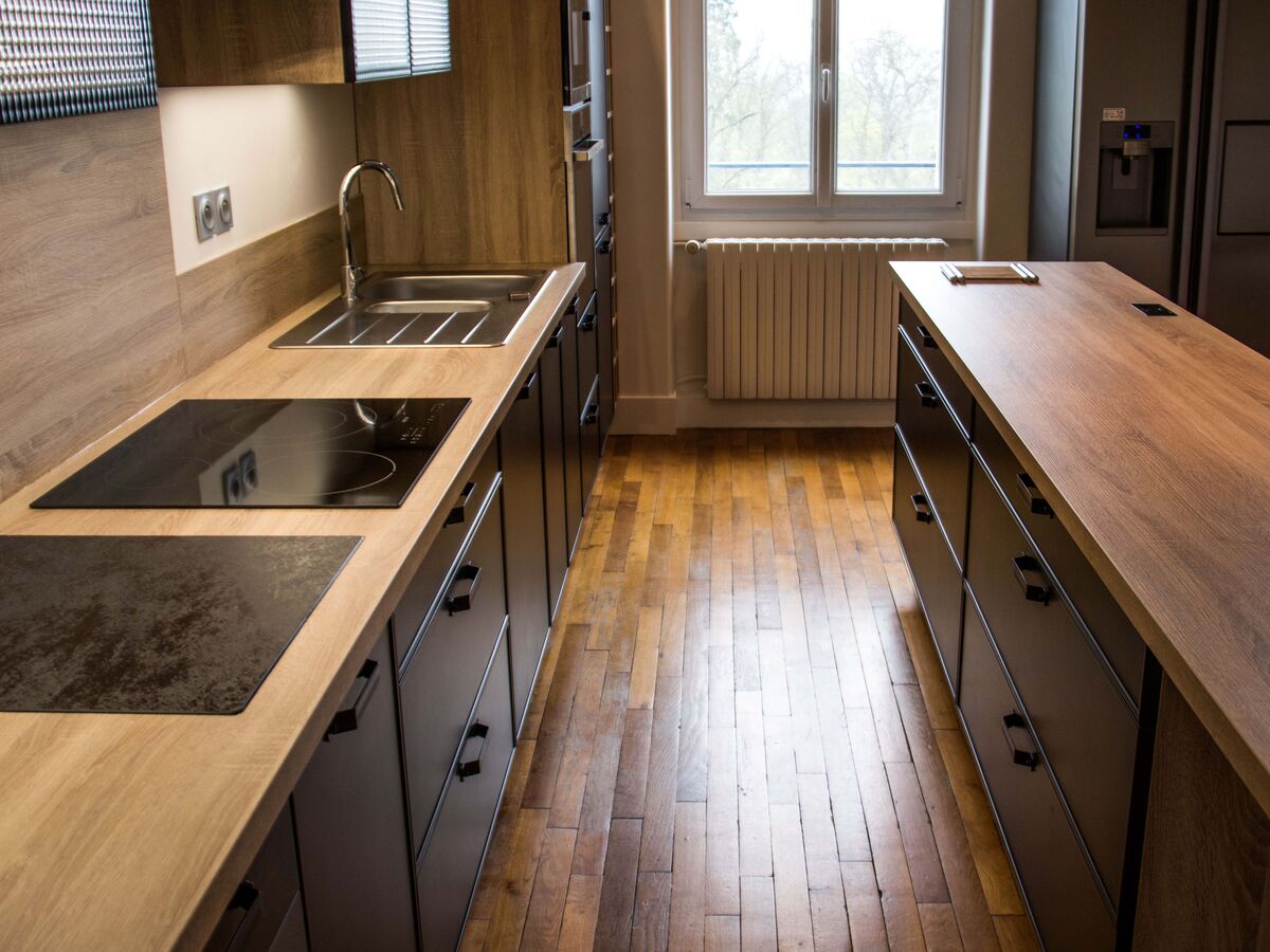 Cuisine avant-après sur mesure Square Laqué Métal