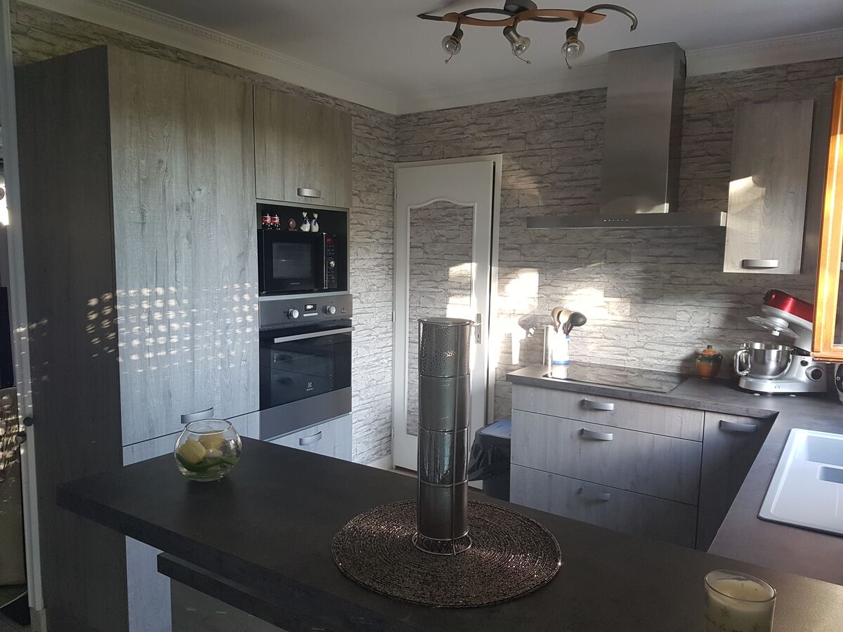 Cuisine équipée sur mesure Label Chêne Sable Synchrone et Artic Wood