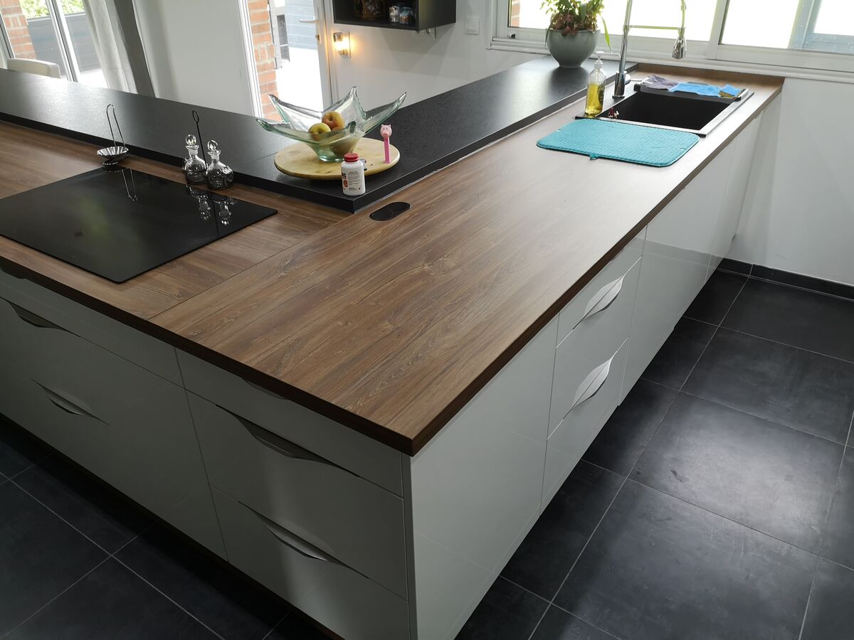 Cuisine avant-après sur mesure Light Blanc Brillant