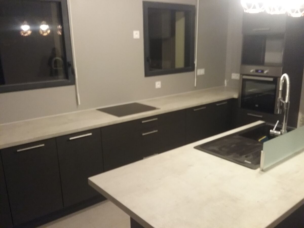 Rénovation cuisine équipée sur mesure Label Métal Brossé